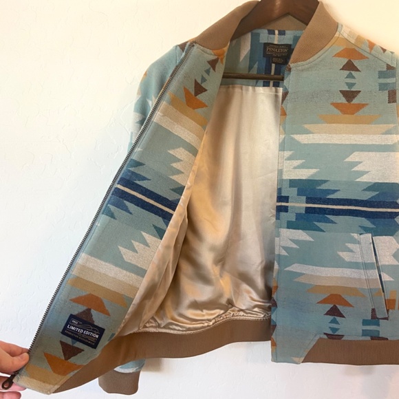 Pendleton Wool Southwestern Aztec Bomber Jacket M Limited Edition Blanket Style - Picture 7 of 12